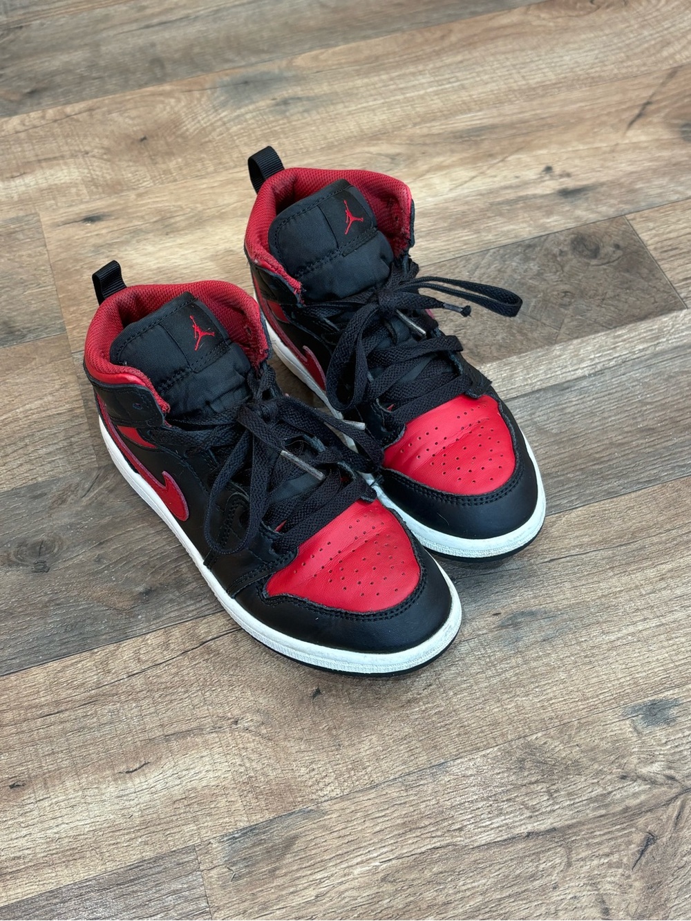 Jordan Kids' Black and Red High-Top Sneakers